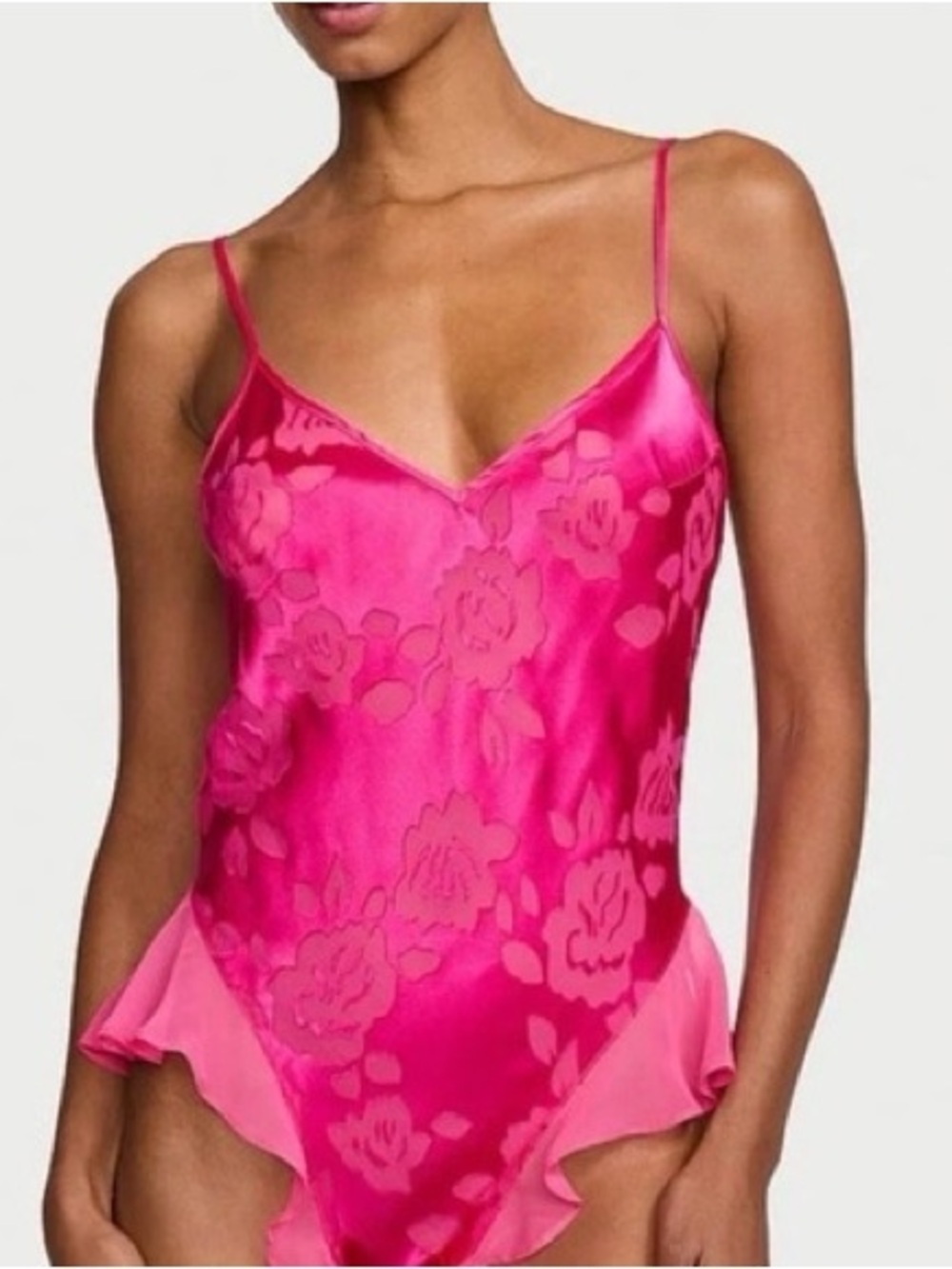 Victoria's Secret VS Archives Burnout Satin Teddy in Forever Pink
Sz XL